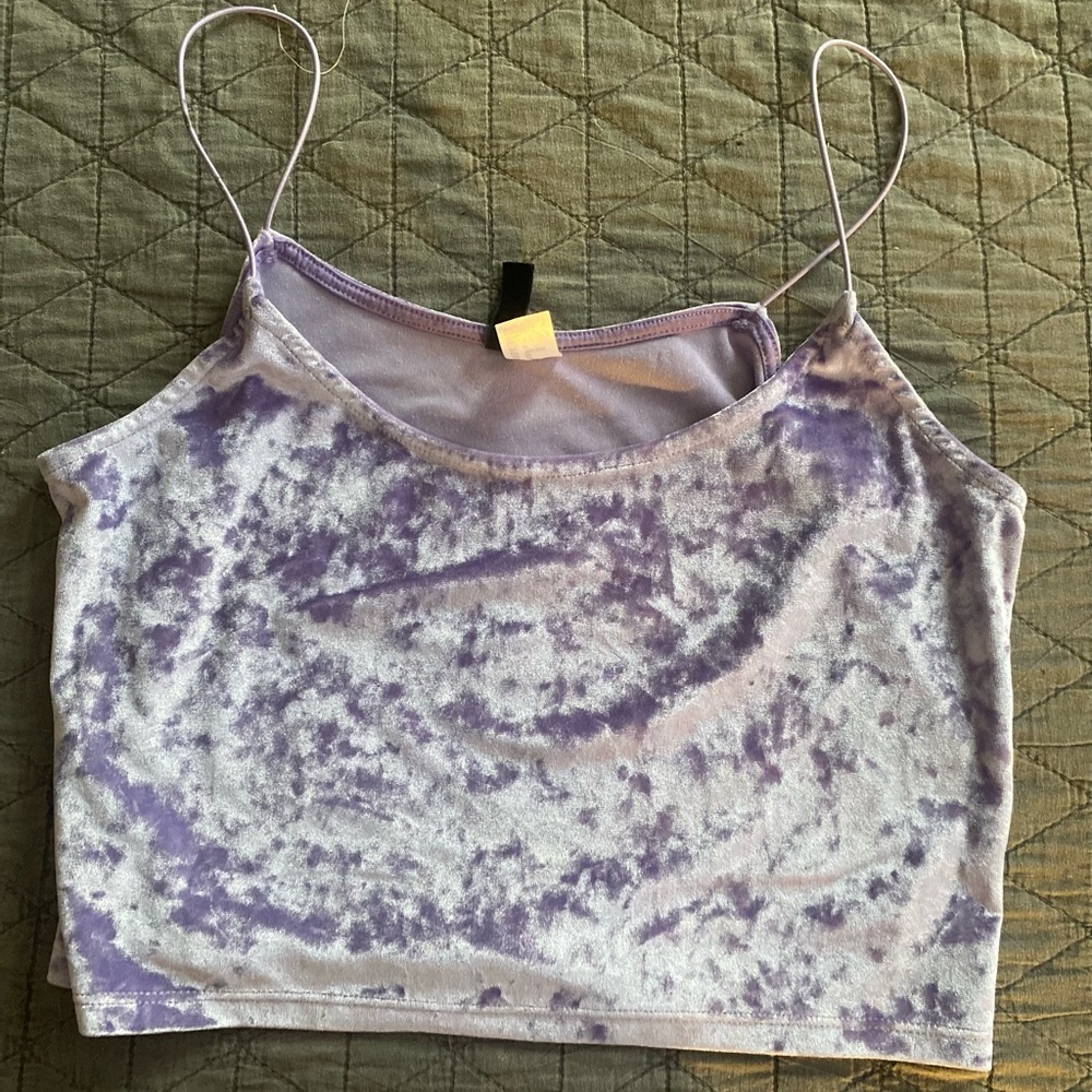 Divided H&M Purple Crushed Velvet Tank Top